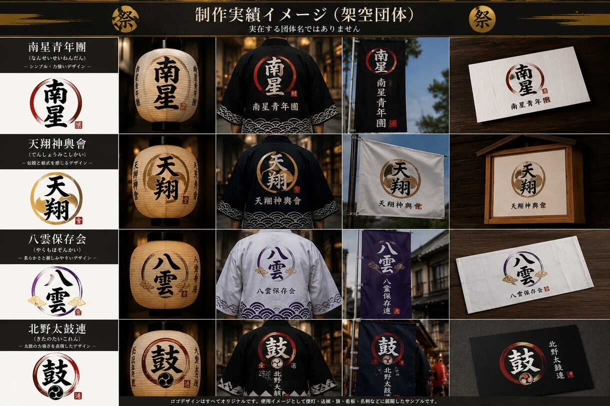 祭りロゴ専門｜オリジナルロゴ制作します 法被・提灯・タオルに映える和風ロゴを制作 イメージ3