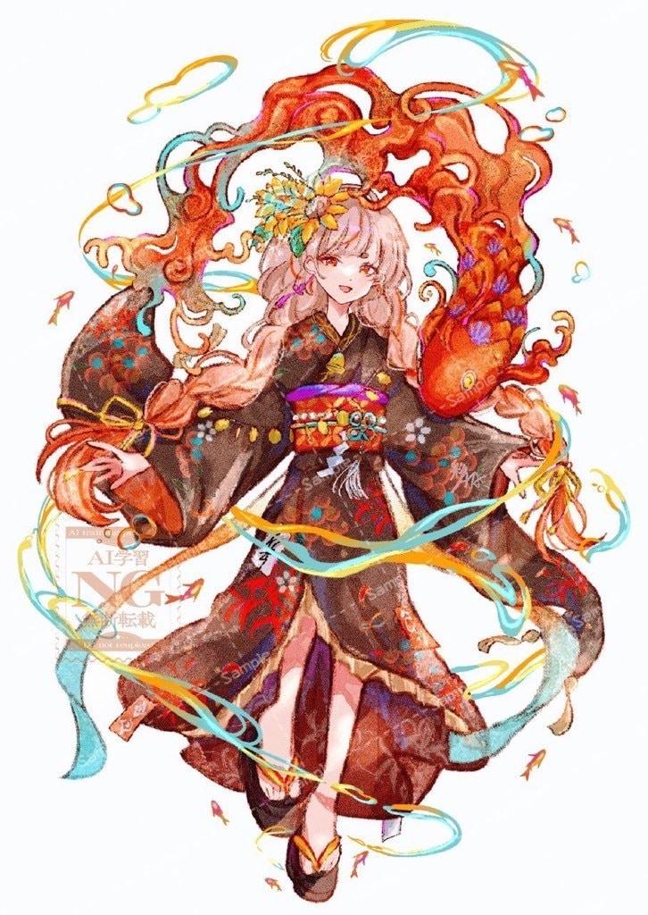 物語や世界観のある、一枚絵お描きします 和風で儚いイラストが得意です。商用利用ok イメージ3