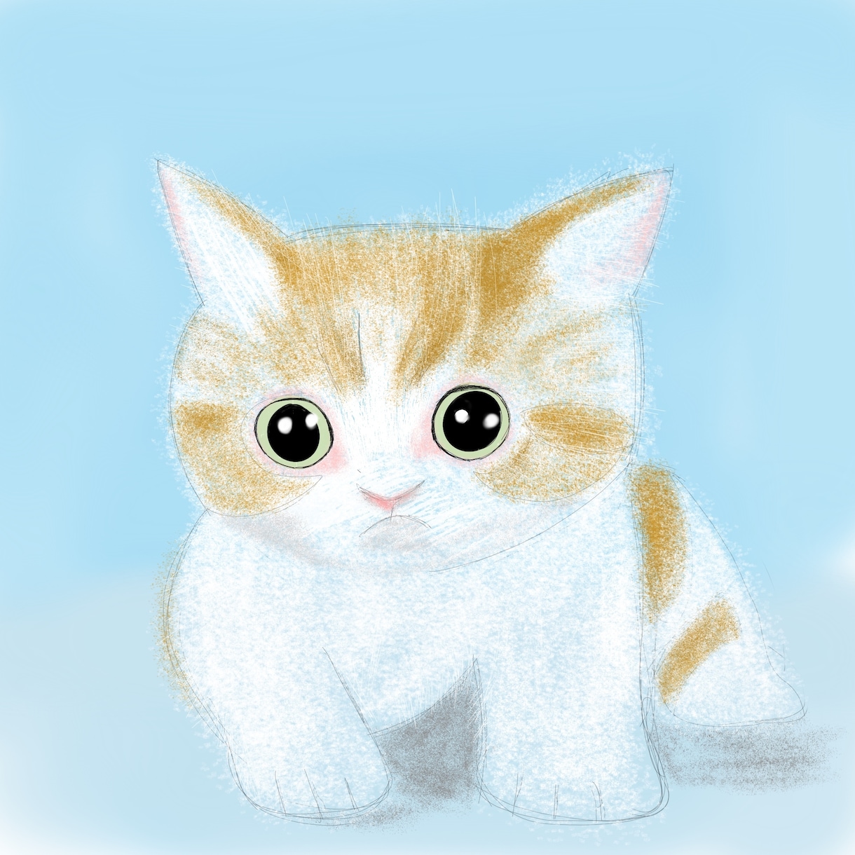 お写真からやさしいペットイラストを描きます 大切なペットをやさしい雰囲気で描きます イメージ1