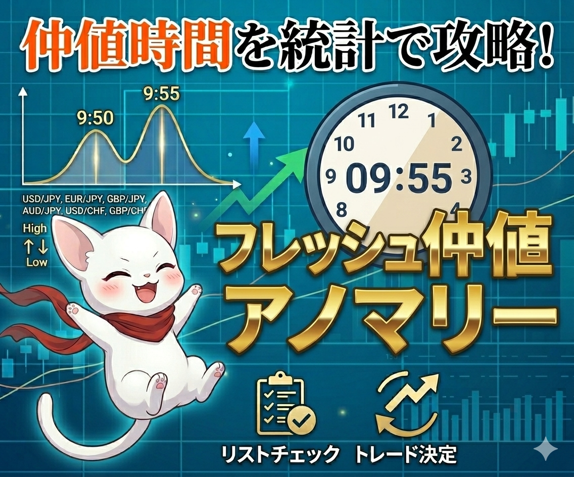 ゴトー日だけじゃない仲値の時間帯を統計で攻略します 仲値の10分間だけ集中！統計の力で最新のデータを分析しました イメージ1
