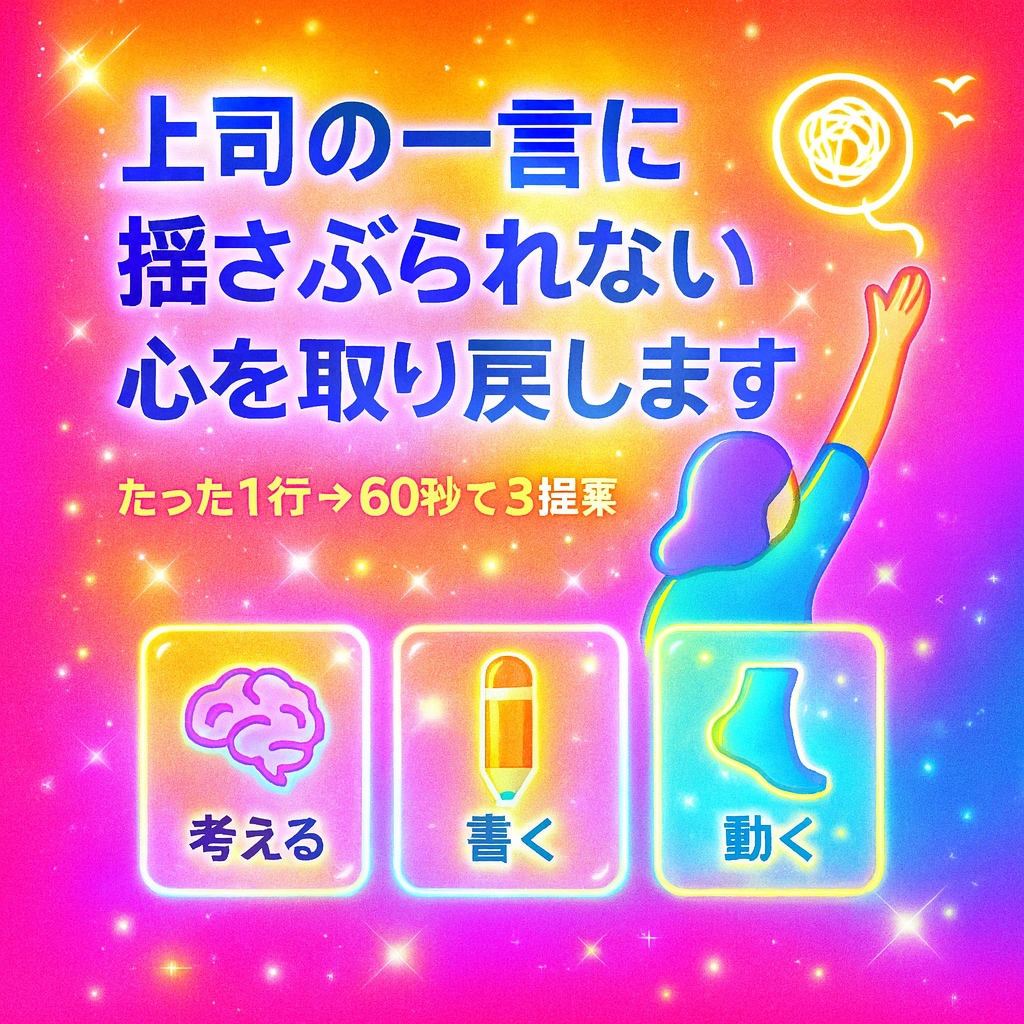 上司の一言に揺さぶられない心を取り戻しまます モヤモヤしたまま帰宅するのは今日で終わりにしませんか？ イメージ1