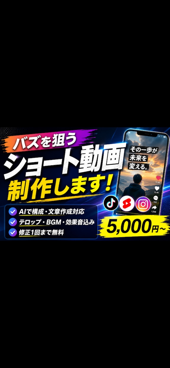 SNS向けショート動画を制作・編集します SNS向け縦型ショート動画対応 イメージ2