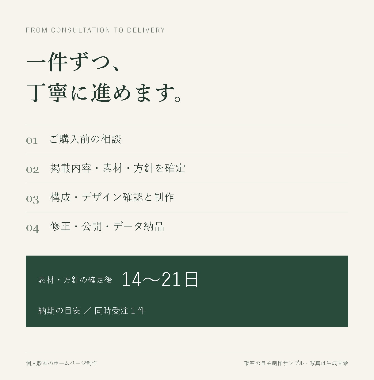 個人教室の魅力が伝わるホームページを制作します 料金・先生・体験案内を、スマホでも見やすい１ページに イメージ4