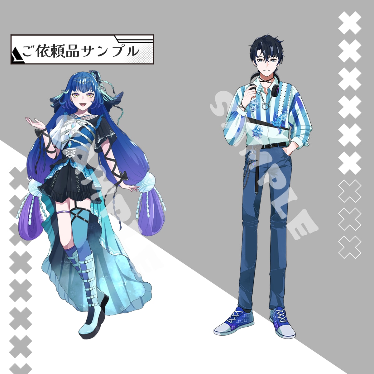 IRIAM/TRPG/歌い手男女立ち絵描きます 商用可能の等身キャラクター！キャラデザ歓迎！ イメージ8