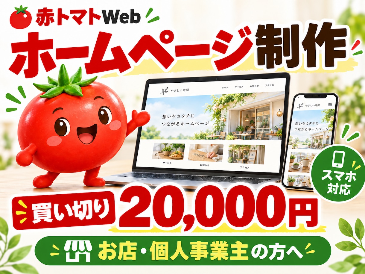 スマホで見やすいホームページを制作しますます 買い切り制作で、お店や事業の魅力を分かりやすく イメージ1