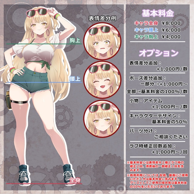 キャラクター立ち絵の制作いたします！ます 各種配信、TRPG、動画等にご使用いただける立ち絵制作！ イメージ2