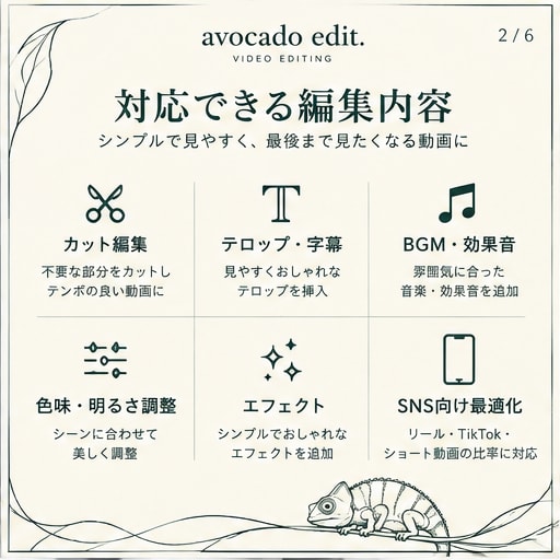 SNS向けショート動画をおしゃれに編集しますます SNS(インスタリール等)、店舗PRなど幅広く対応 イメージ3