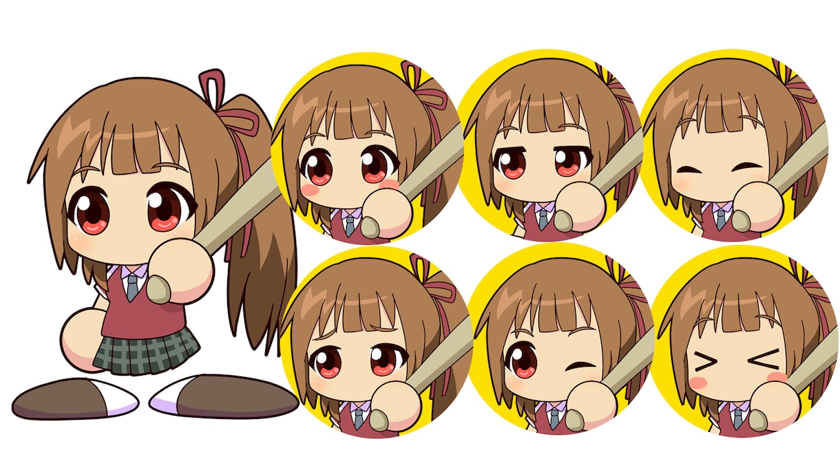 動画やVTuber向けの口パク用ちびキャラ描きます 目パチ口パクデフォルメキャラですぐにVTuber/動画制作！ イメージ8