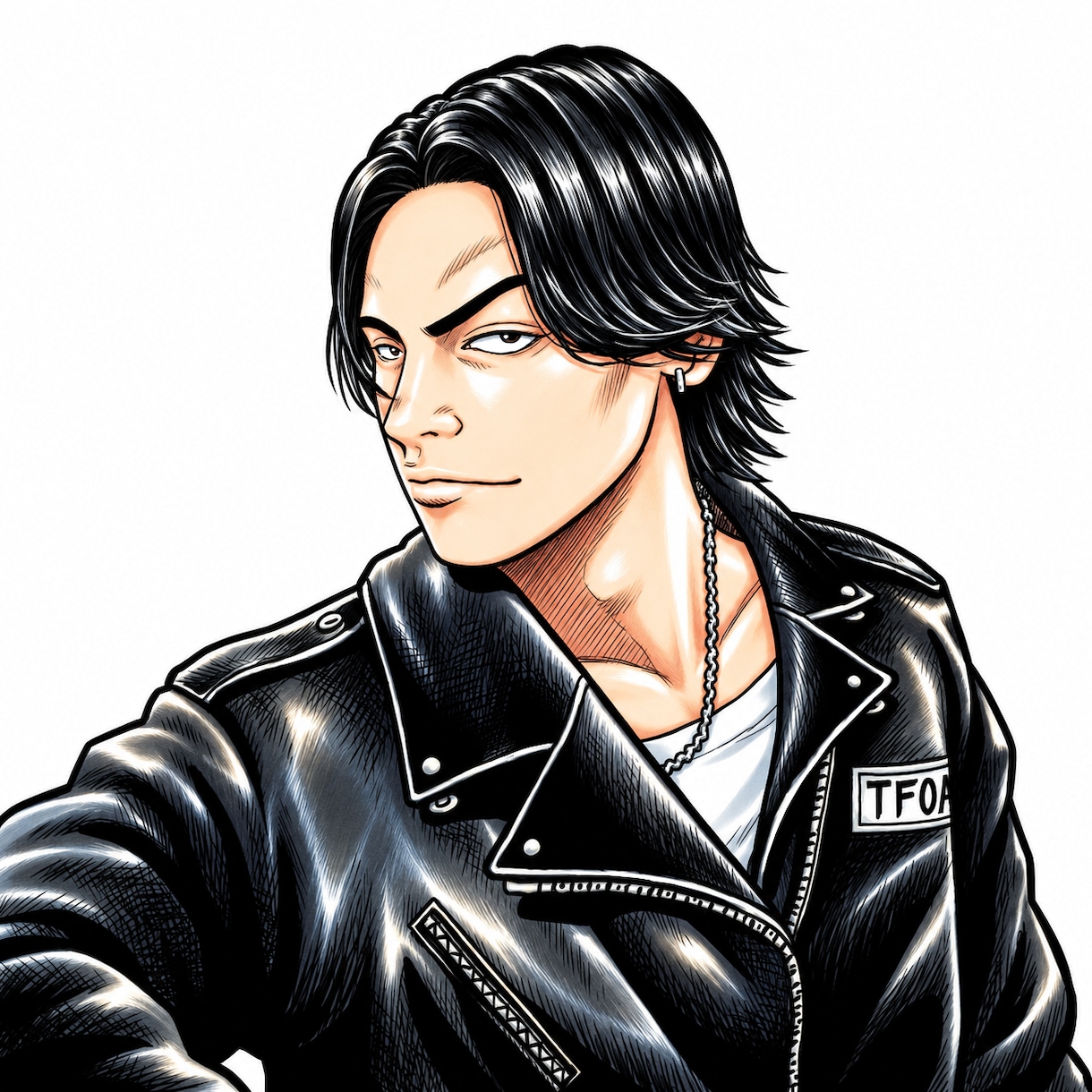 最強にカッコいい不良系アイコン似顔絵描きます 人気不良漫画の主役級ビジュアルで迫力と威圧感を再現します! イメージ1