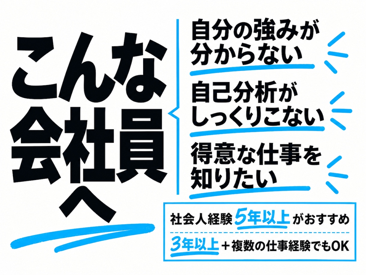 自己分析で無意識の強み・得意領域の仮説を発見します 経験3年以上｜業務を分解し、ついやる行動を言語化 イメージ2