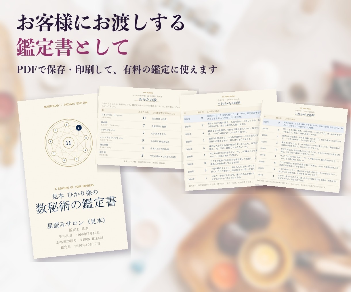 Excelで数秘術の鑑定書を自動で作れます 数の出し方を学んで、そのまま鑑定に添えられる イメージ9