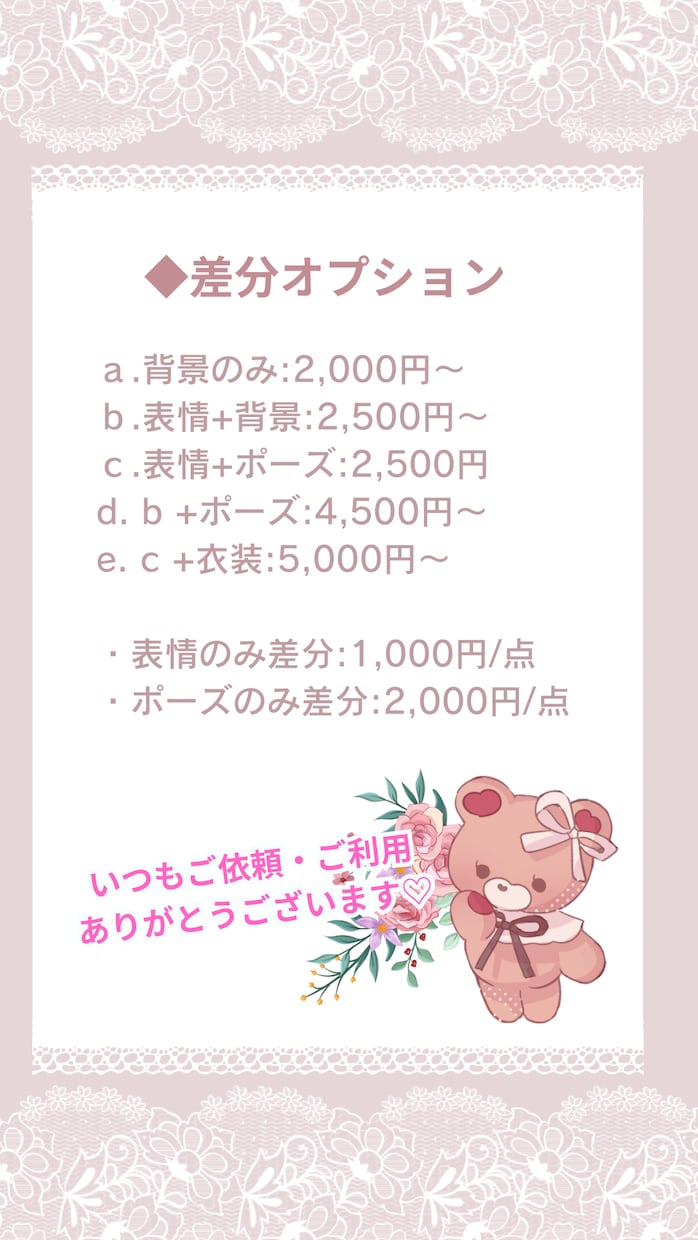 ご依頼イラストの追加お支払いできます 二次利用料・小物追加などのお支払いに イメージ2