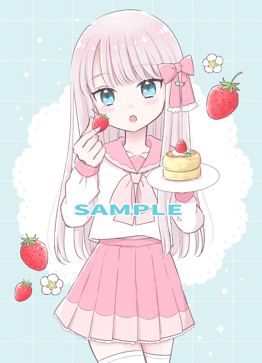 修正何度でも◎一枚絵、立ち絵可愛いイラスト描きます 歌ってみた動画・アイコン・お誕生日・お祝い・グッズ制作など！ イメージ4
