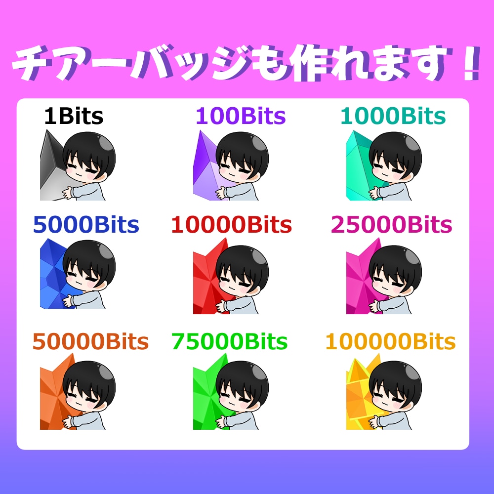 TwitchYouTubeの配信スタンプを制作ます 配信用のスタンプ･バッジを制作いたします。 イメージ6