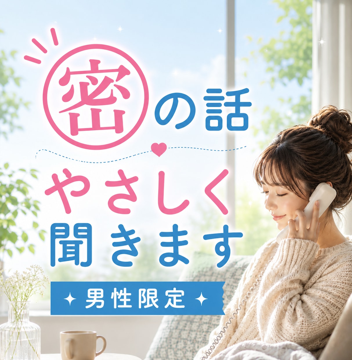 男性限定◆㊙️密の話 やさしく聞きます NGなし/どんな話でもやさしく受け止めます♡ イメージ1