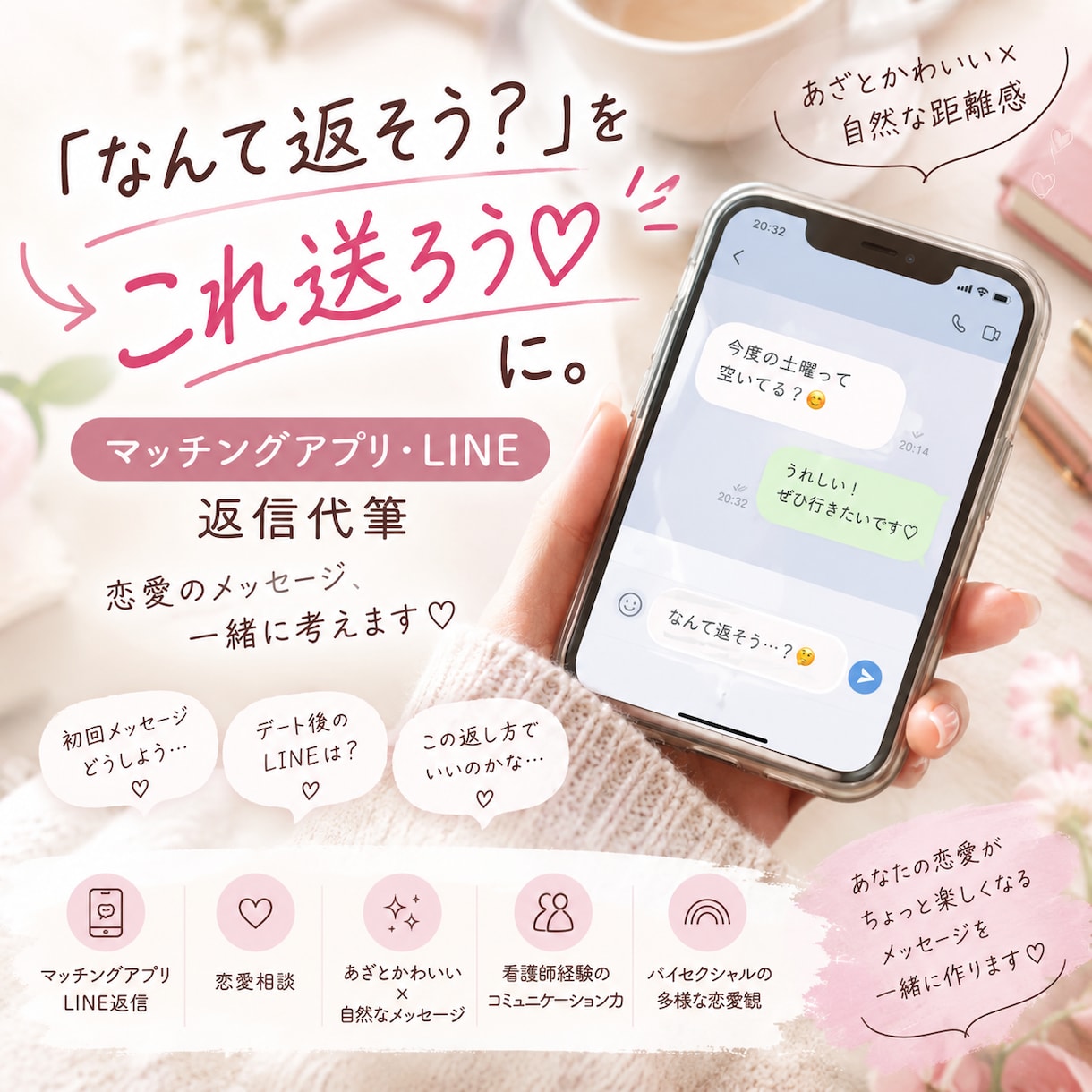 そのLINEもっと可愛くします テンポよく軽やかな返信で恋を楽しもう♡ イメージ1