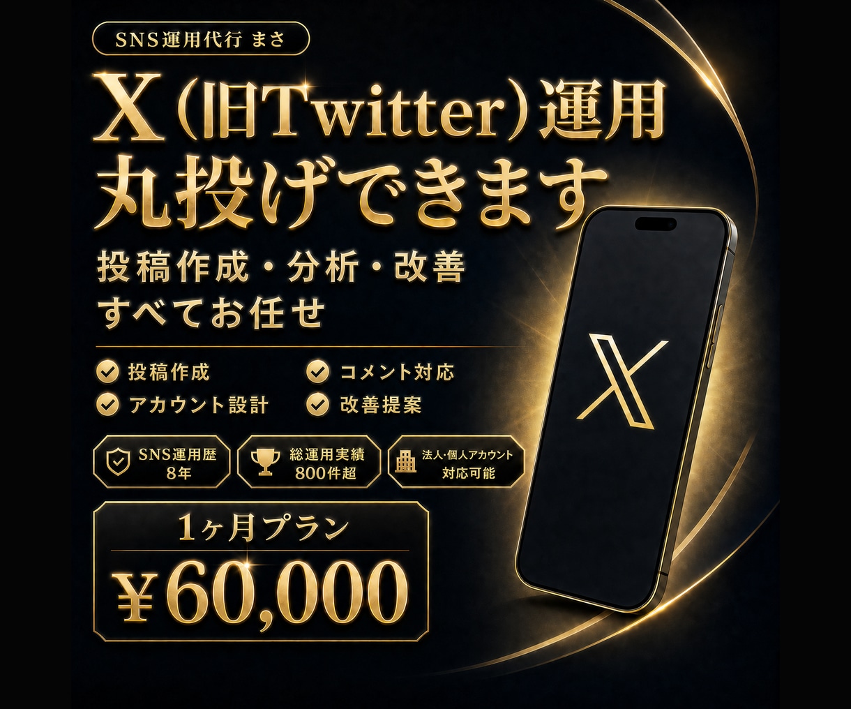 1ヶ月X(Twitter)チームで運用代行します X(旧Twitter)専属SNSマーケのチームが戦略的対応！ イメージ1