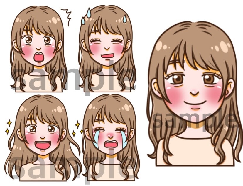 SNSなど吹き出しにピッタリ！表情アイコン描きます ブログの吹き出しやインスタの挿絵などに使える表情アイコン‎✿ イメージ4