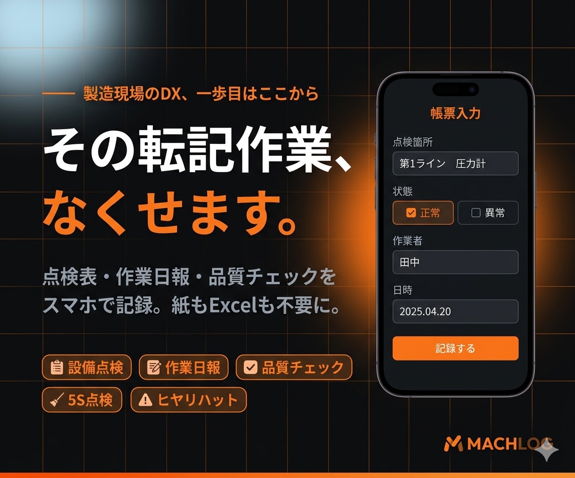 製造現場の紙帳票をスマホアプリ化します 月額ゼロ・多言語対応・御社専用で導入 イメージ1