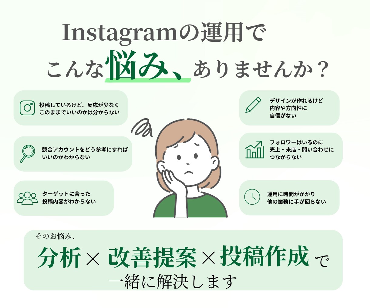 Instagramを分析し改善投稿を制作します 分析だけで終わらない。改善案を投稿デザインまで形に イメージ2