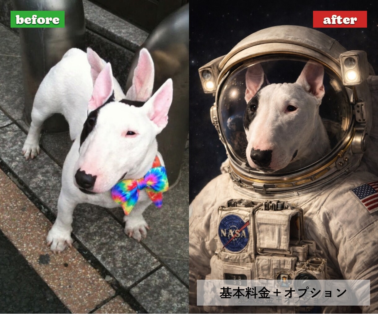 愛犬、愛猫のお写真を心温まるアート作品にします 写真1枚からうちの子を記念日、メモリアル、コスプレ風に イメージ6