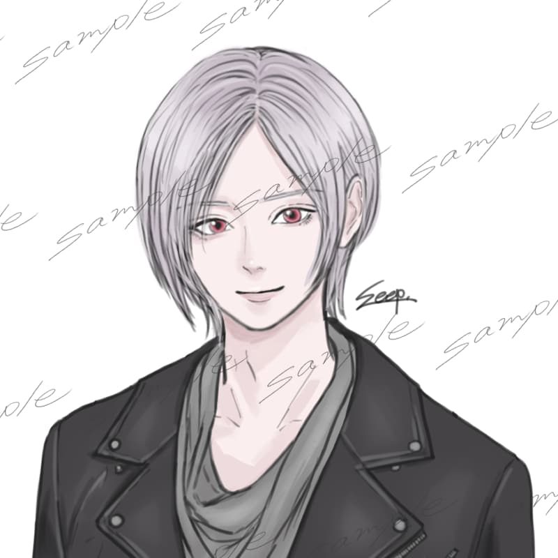 儚くて優しい少しだけ影のある男性アイコン制作します アカウントを優しい雰囲気かつクールに｜サムネや挿絵・表紙にも イメージ2