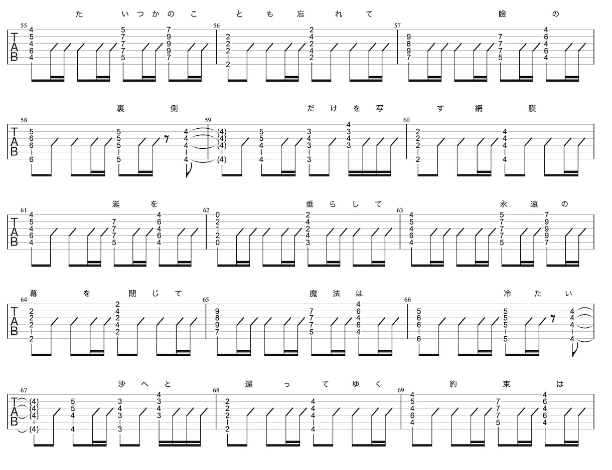 ギター/ベースを耳コピ＆採譜、TAB譜を作成します その曲、弾けるかも！個人練習やコピバンにおすすめです！ イメージ4