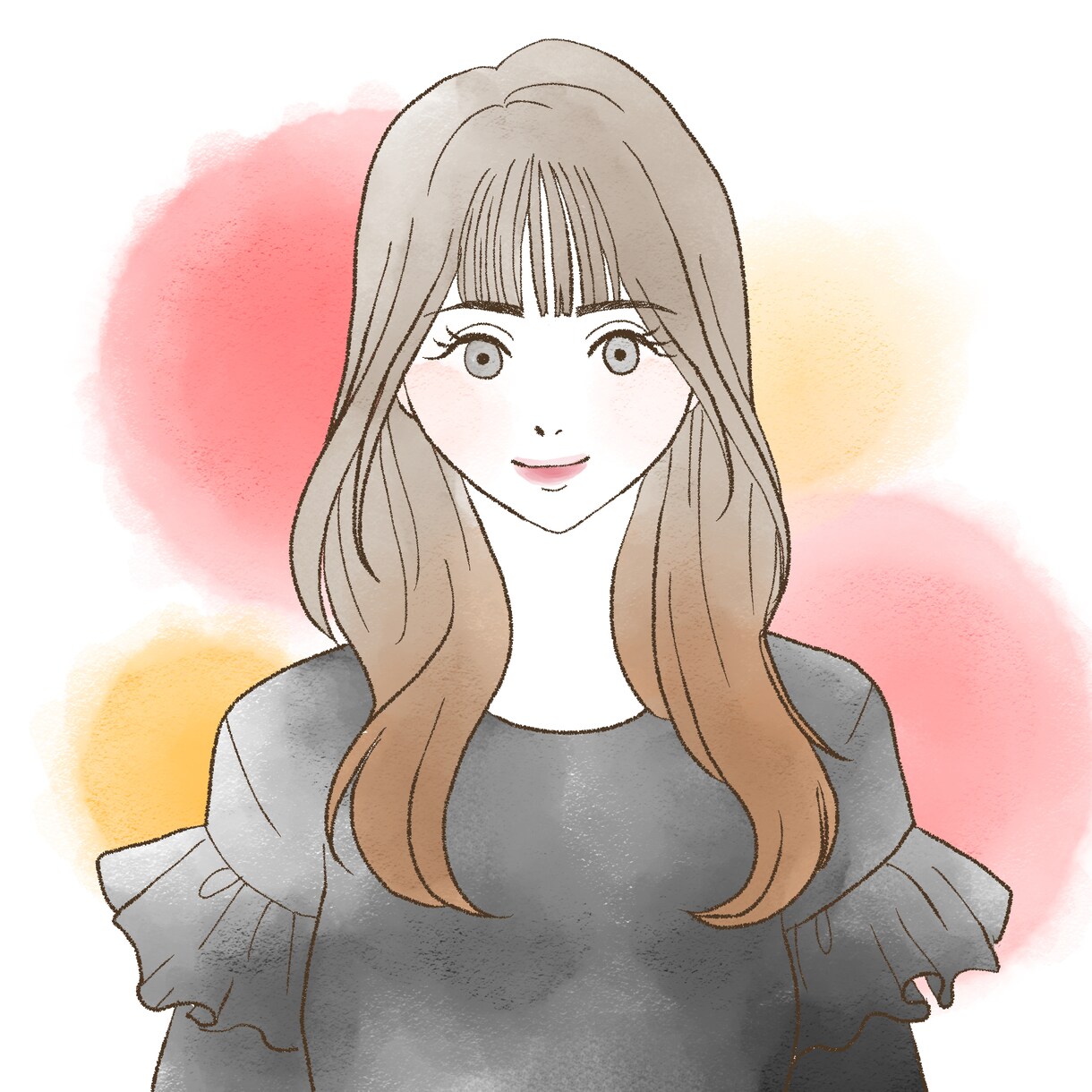 女性向け水彩風のイラストお手頃価格で描きます ファッション誌の挿し絵のようなイラストを格安でアイコンに！ イメージ3