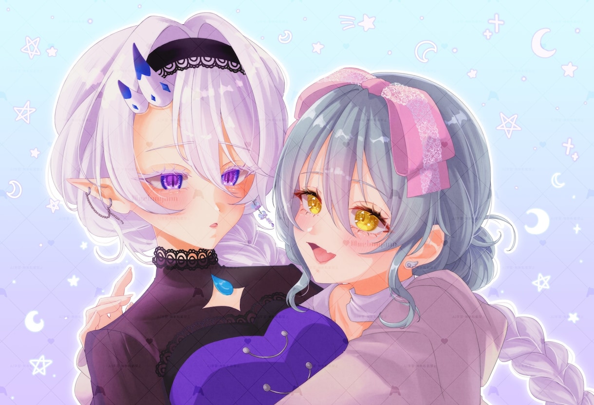 アイコン・胸上イラスト制作いたます 絵柄2種類 可愛いから大人っぽいまで！夢絵にもおすすめです♪ イメージ1