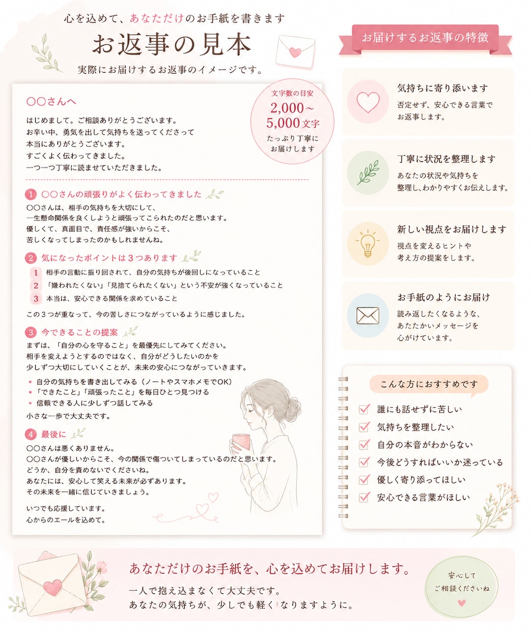一緒に気持ちや状況を整理するお手伝いをします 自分を大切にしながら安心して生きるために イメージ3
