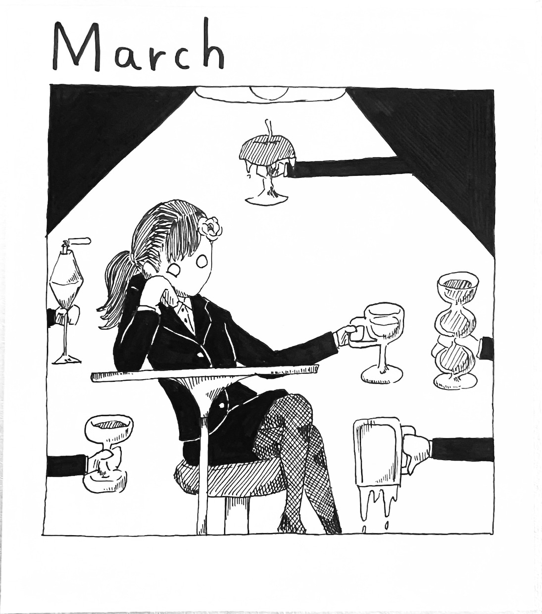 エモく繊細なモノクロペン画イラストを描きます どこか愛おしい静けさとストーリー性。アイコンやMV、挿絵に イメージ3