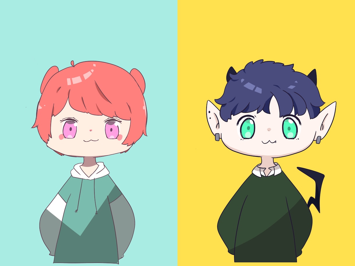 ぽっぷでかわいいアイコン用・SDイラスト作ります 3日以内に納品！シンプルアイコン用イラストをお届け！ イメージ2