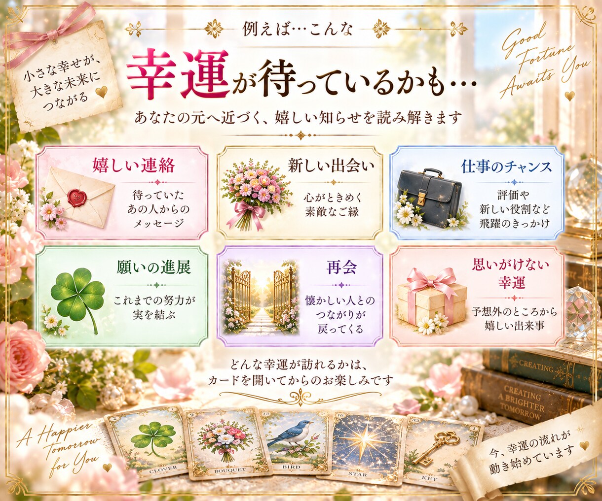 これから1ヶ月の運勢と幸運の兆しを占います 幸運おみくじ♪ルノルマンで近づくチャンスと開運のヒントを鑑定 イメージ5