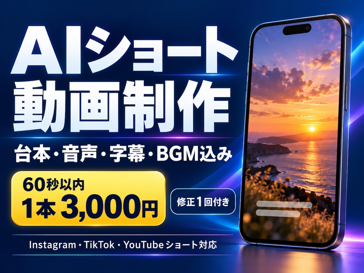 AIショート動画を制作します 台本・AI音声・字幕・BGMまでまとめて対応 イメージ1
