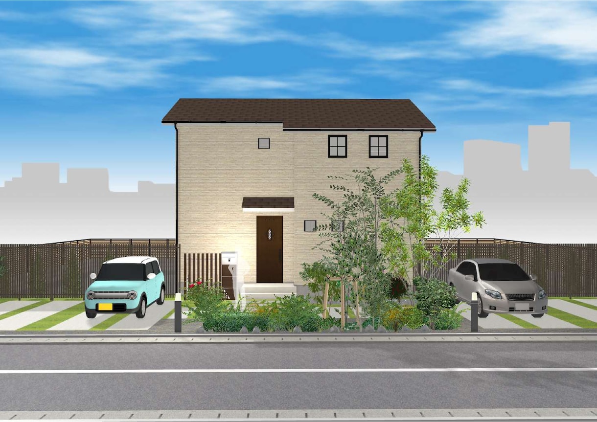 建物パースデータを代行で作成致します 新築住宅や賃貸アパートなどの建物パースをお作り致します。 イメージ1