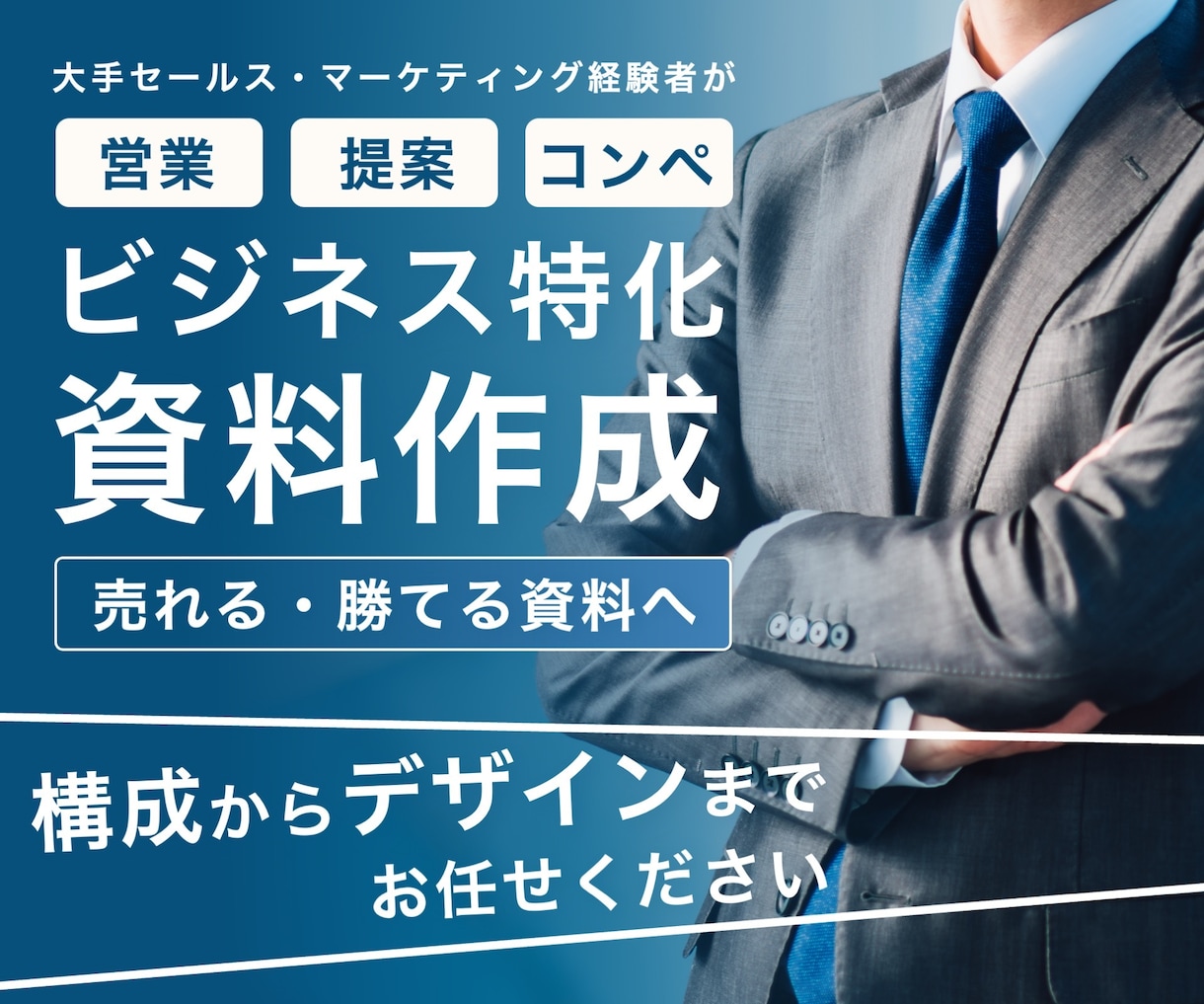 法人向け｜営業・提案・コンペ資料を作成します 大手営業・マーケティング経験者が構成からデザインまで一貫対応 イメージ1
