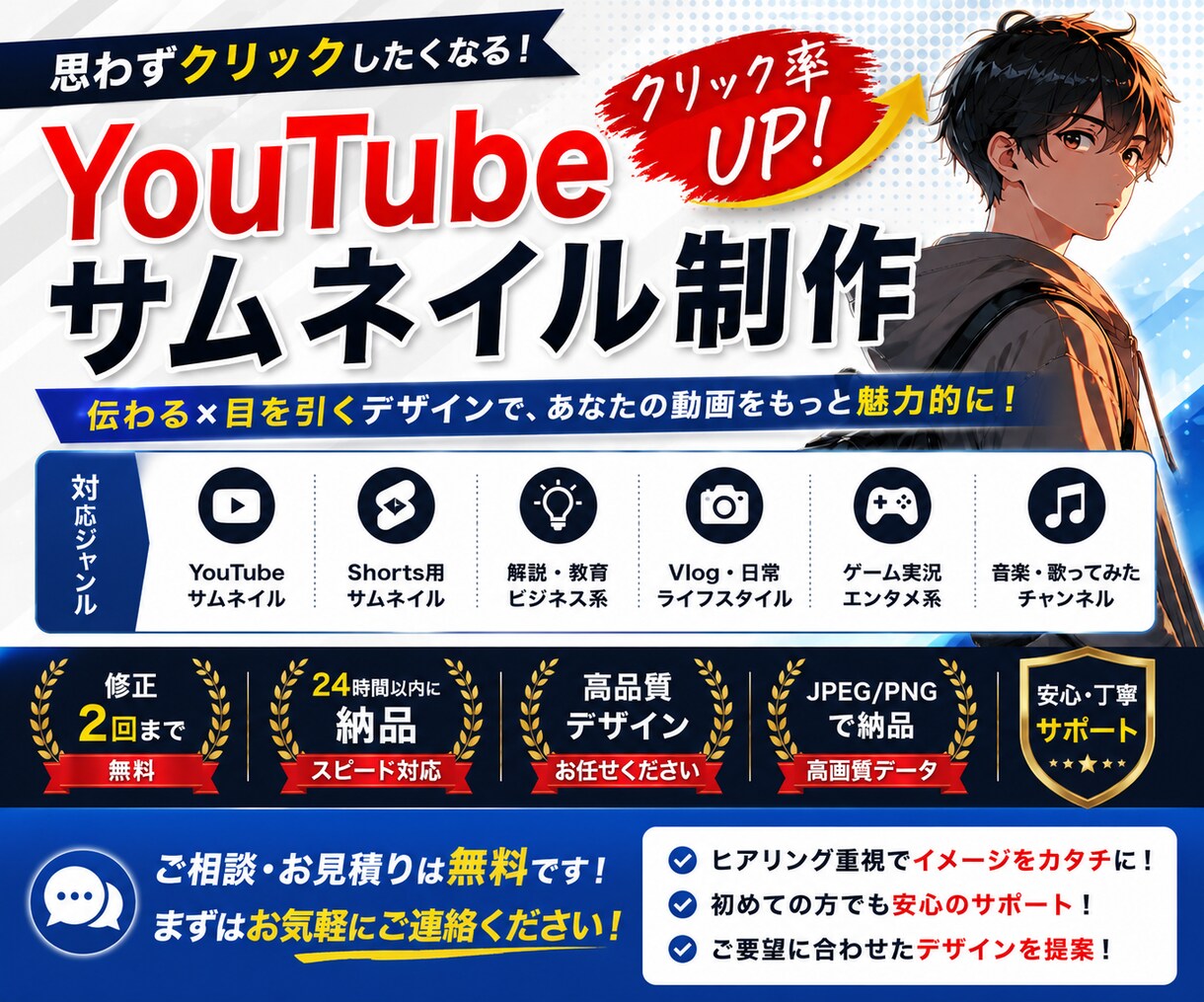 思わずクリックしたくなるサムネイルを制作します 思わずクリックしたくなる1枚を イメージ1