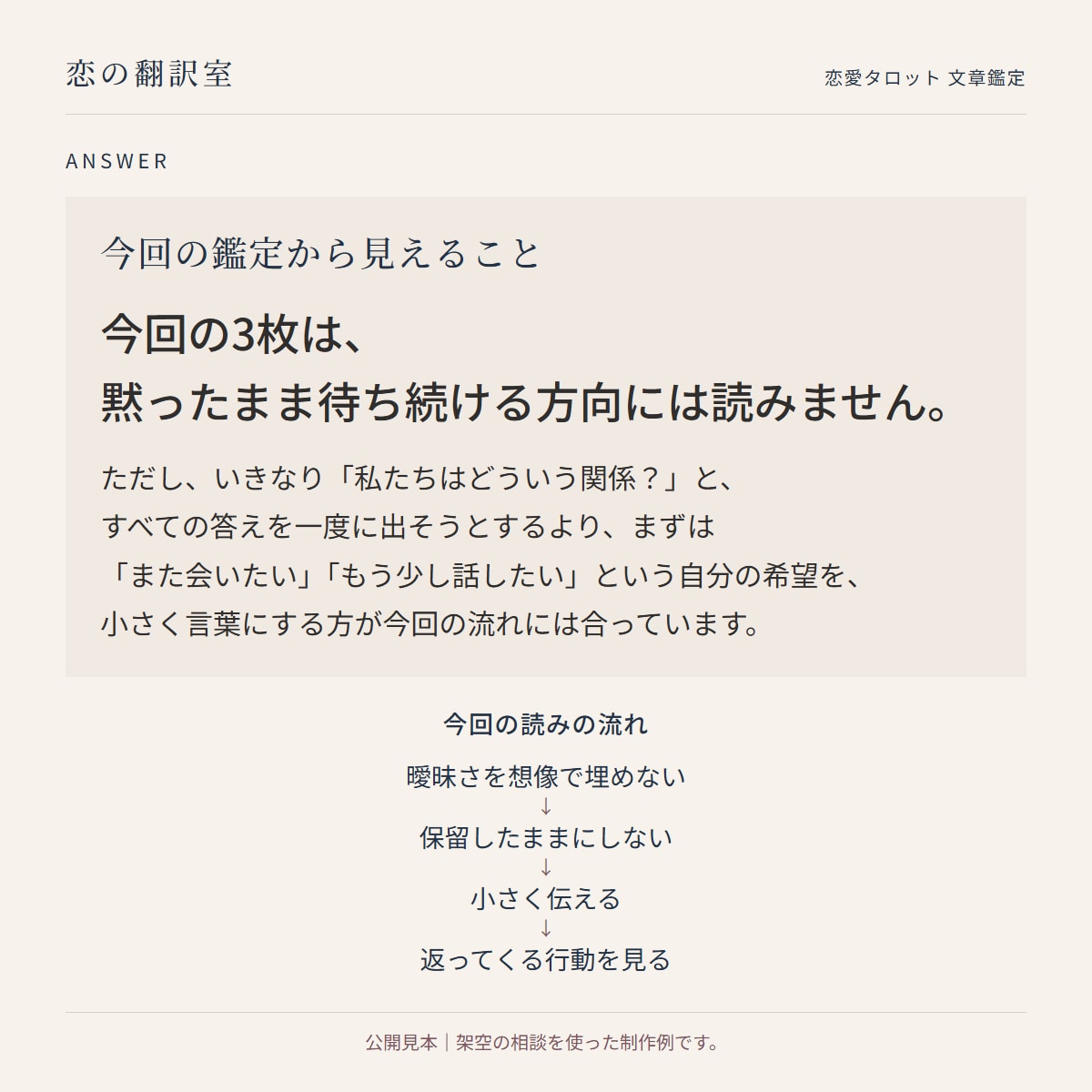 曖昧な関係｜今の二人と次の一手を3枚で読みます 次の一手から、その後の見極めまで。 イメージ6