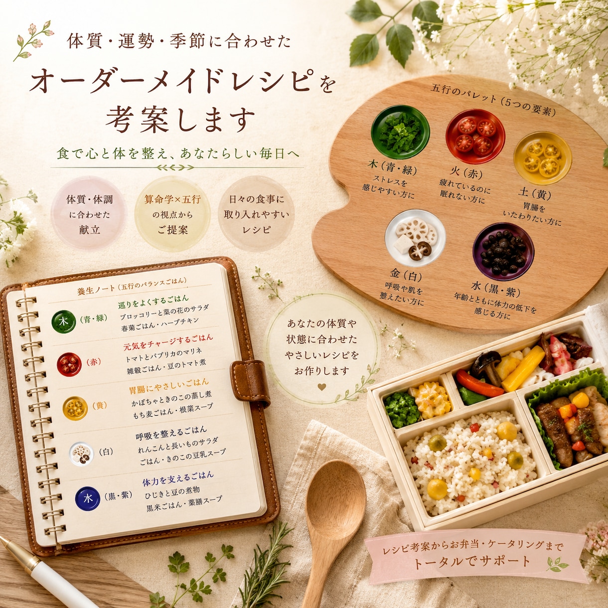 家庭料理から薬膳レシピまで考案します いつもの食卓から、体を整える一皿まで イメージ1