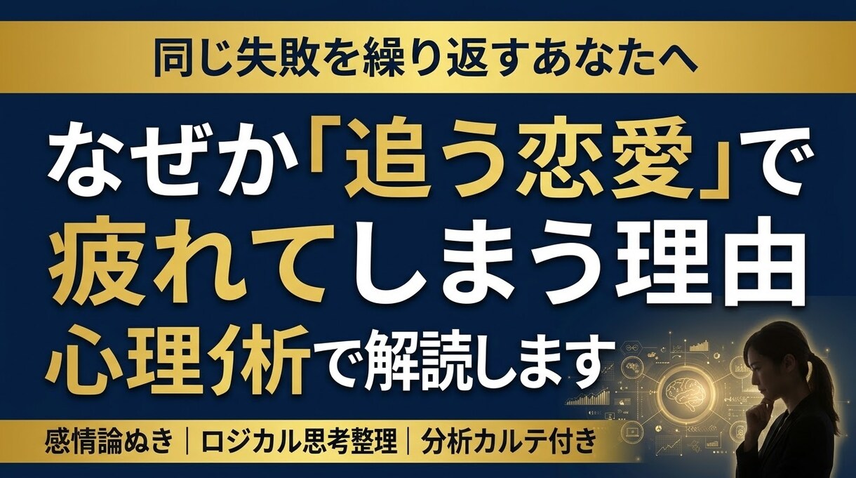 大切にされる関係へ！恋愛の思考パターンを改善します 追う恋愛に疲れたあなたへ｜悩みの原因を根本から整理 イメージ1