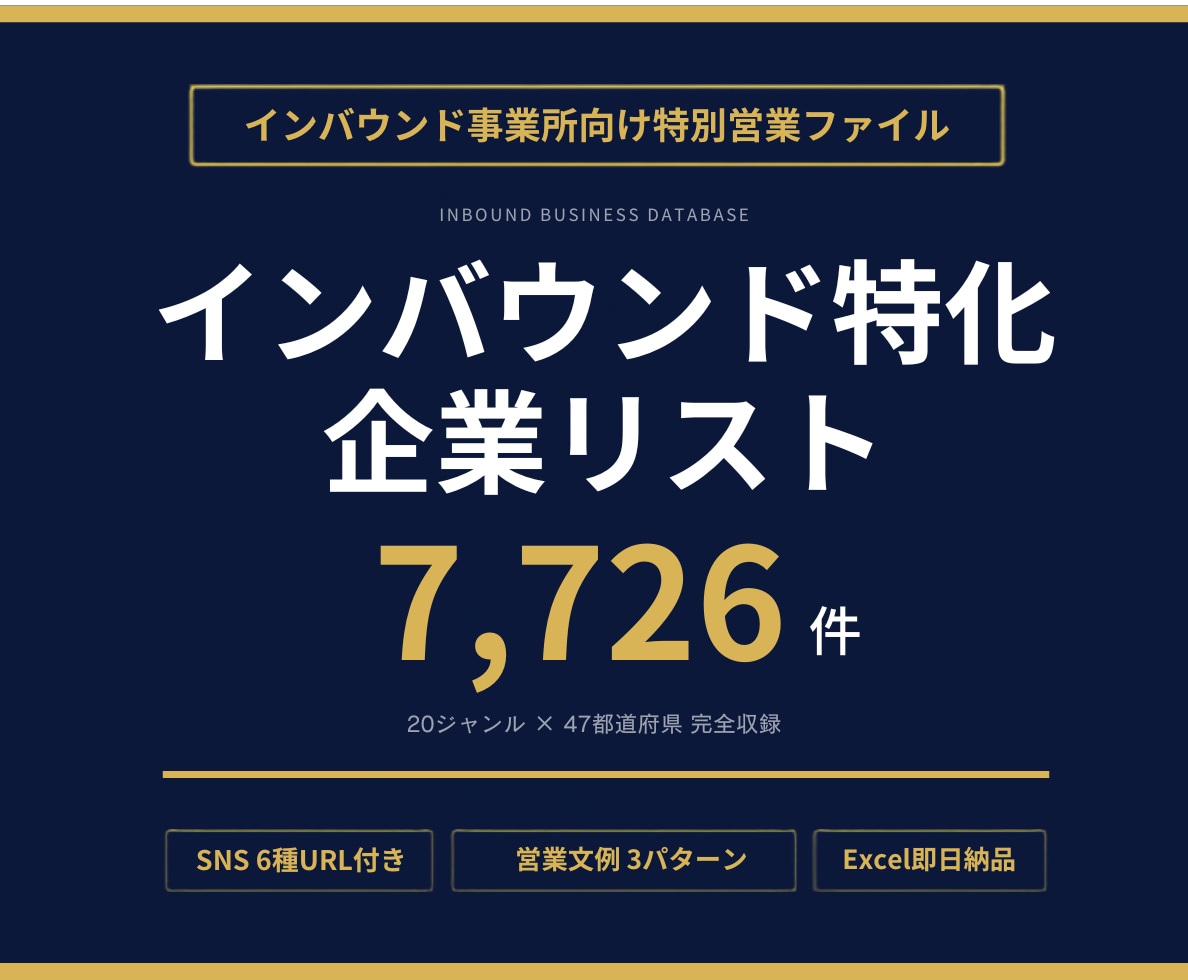 インバウンド向け事業者の生きた営業リスト販売します 厳選レビュー数で信頼度を見える化！英語対応状況丸わかり イメージ1