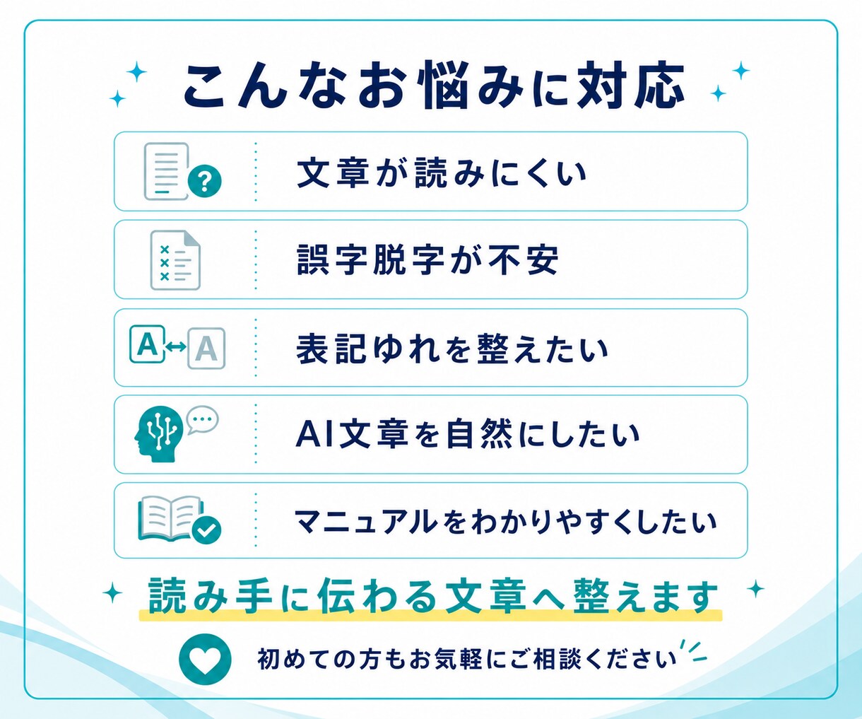 伝わりにくい文章を、読みやすく自然に整えます 取説・マニュアル制作経験を活かして丁寧にリライト イメージ2