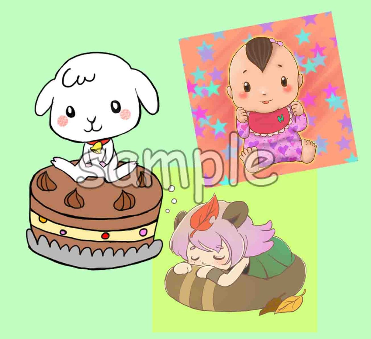 かわいいイラスト描きます 動物・女の子ミニキャラなど。丁寧にお描きします。 イメージ2
