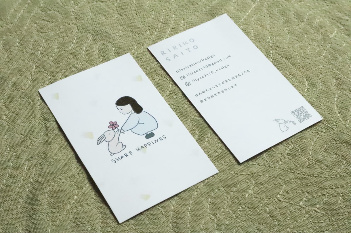 手描きイラスト入り名刺を作ります お店のショップカードや個人活動に イメージ1