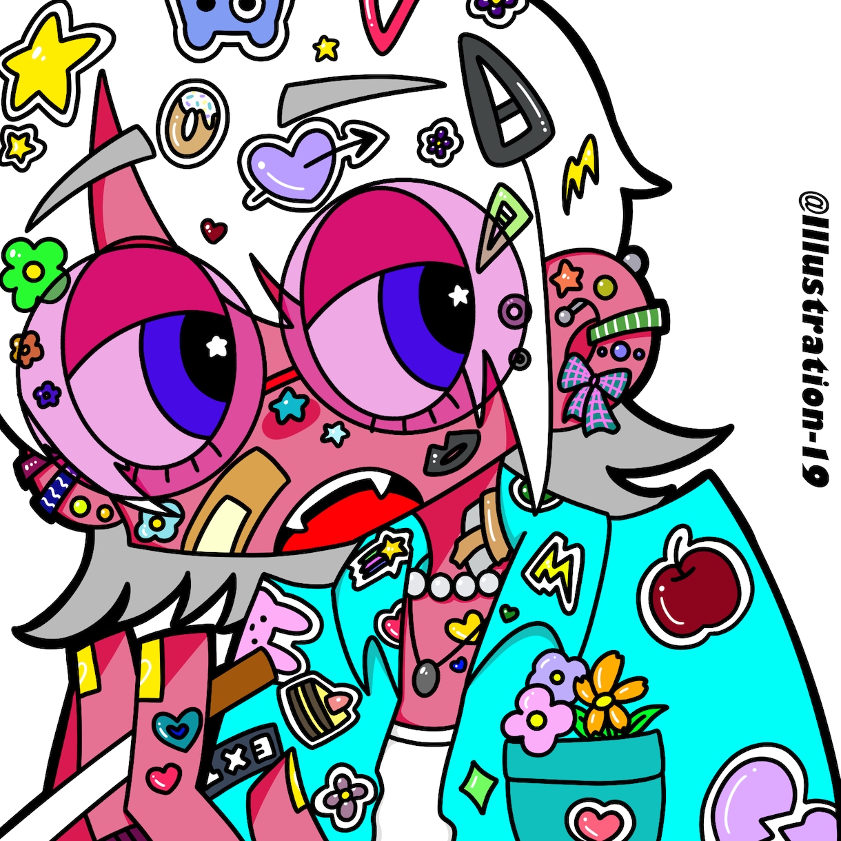 ポップでカートゥーン風の個性的なイラストを描きます 歌ってみた、動画サムネイル、表紙、アイコン、何でも描きます！ イメージ5