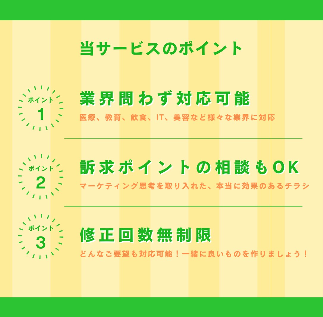 反応が取れるチラシ作成｜EC・店舗運営経験あります 構成・見せ方もお任せ｜原稿なくてもOK／修正無制限対応 イメージ3