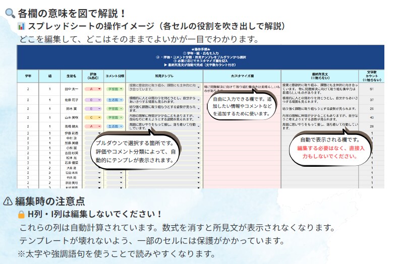 オーダーメイド◎先生向け通知表コメント作成します 通知表コメントを先生ごとにカスタマイズして自動生成！ イメージ4