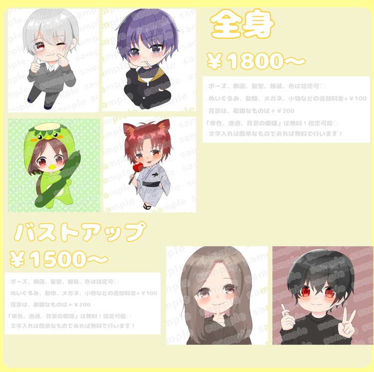 可愛い瞳と透明感あるかわいいミニキャラを作成します SNSでのアイコンでも使える。グッズにも使えます イメージ2
