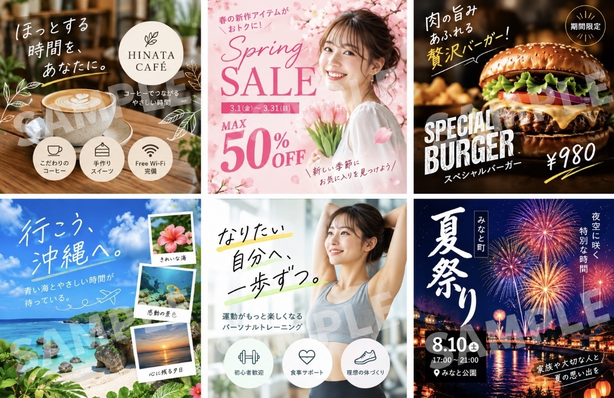 SNSで使えるおしゃれな投稿画像を制作します InstagramやTikTok用！丁寧に制作！ イメージ1