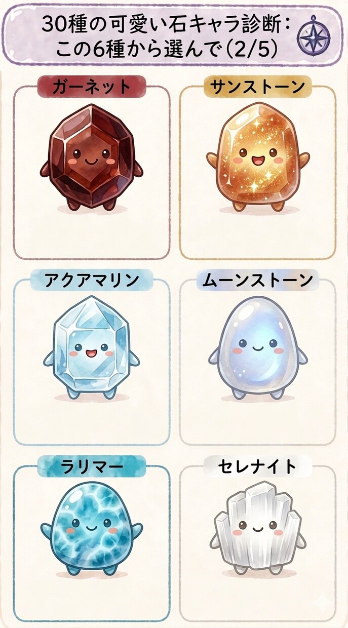 気になる石から今の本音を読み解き画像診断付きます モヤモヤを30種の石キャラが可愛いお守りメッセージに変えます イメージ4